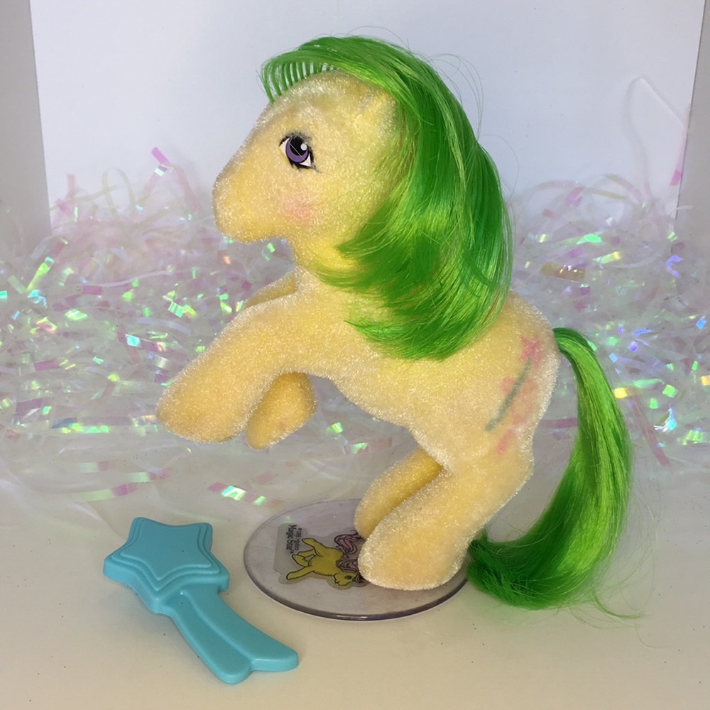 My Little Pony Magic Star So Soft Pony,G1 Vintage 1986 Great Cond.Stand & Brush